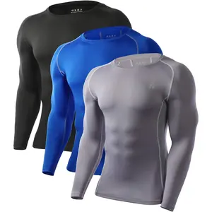 Runhit Compression Shirts for Men Long Sleeve Cool Dry Athletic Workout Tee Shirts Fishing Sun Shirts Sports Thermal Tights Runhit