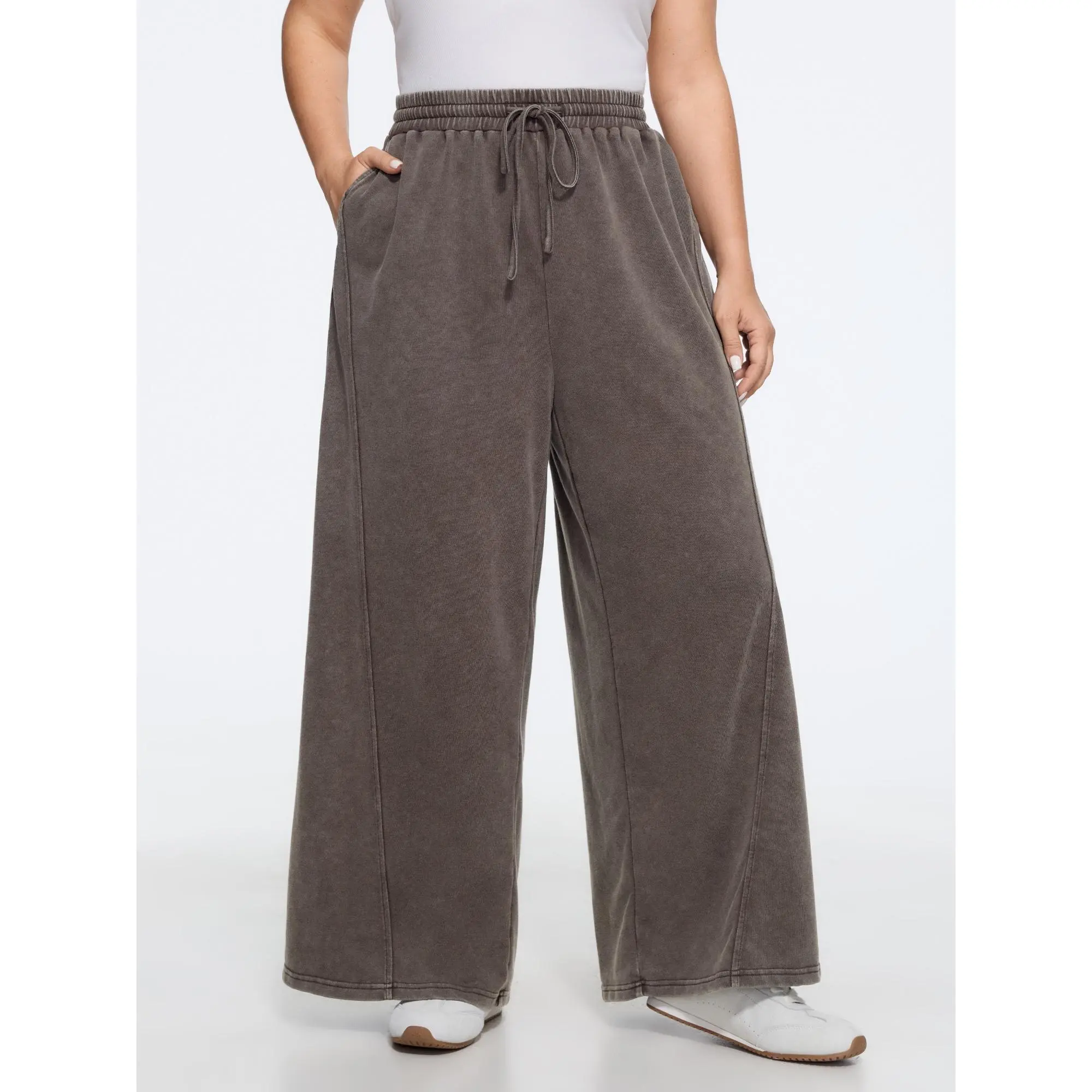 BLOOMCHIC Plus Size Supersoft Wash Drawstring Waist Pocket Wide Leg Pants[M-6X] 2026 Summerfinds,clothes for back to school,first day of school outfits