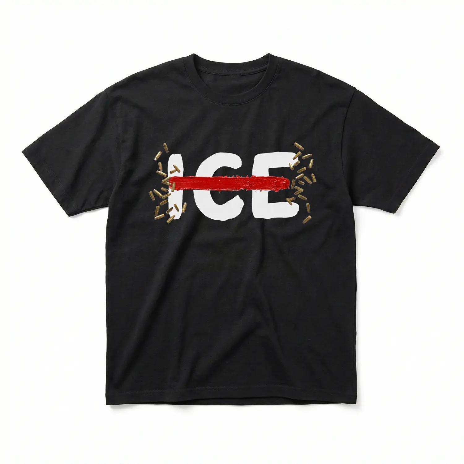 Streetwear "ICE" Graphic Tee,Bold Red Paint Strike Design,Edgy Distressed Statement T-Shirt,Oversized Unisex Cotton Top