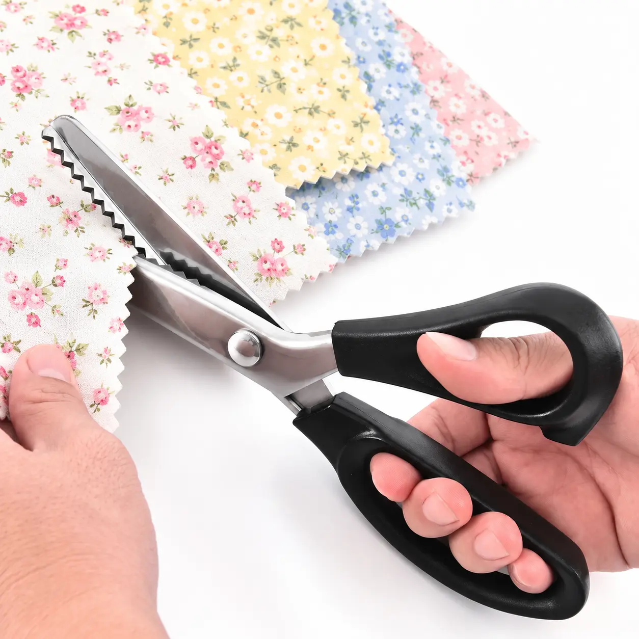 Stainless Steel Zig Zag Scissors, Pinking Shears Comfort Grip Crafting Scissors for Sewing, Fabric, Paper, DIY Crafts, Sewing Accessories