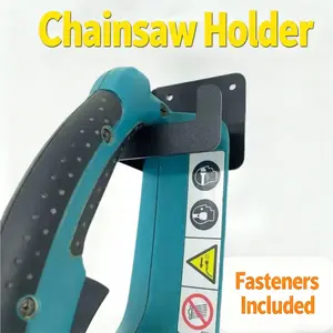 Wall Mount Bracket, Chainsaw Hand Saw Ice Drill Three-In-One Tool Rack, Garage Wall Storage Organizer, Easy Install