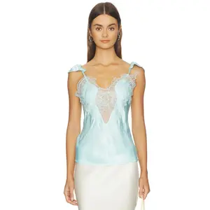 Bardot Ivy Lace Detail Camisole in Aqua