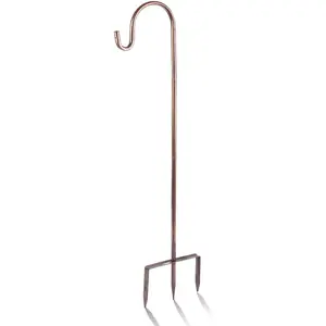 Shepherd Hook 32 inch 1/2 inch Thick Use at Weddings, Hanging Solar Lights, Lanterns, Bird Feeders, Metal Hanger Hook (Bronze,32inch) U.S. .