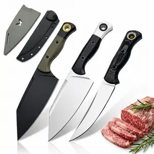 3-piece kitchen knife set with ABS handles, 9Cr18 steel blades and blade sheaths, ideal for meat cutting, fish preparation, vegetable slicing and daily home cooking, perfect as holiday gifts