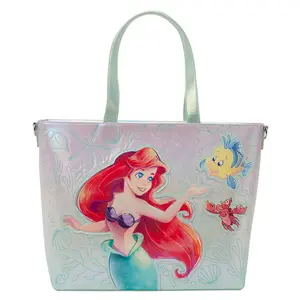 Loungefly Disney The Little Mermaid Ariel, Flounder, & Sebastian Tote Bag with Coin Bag