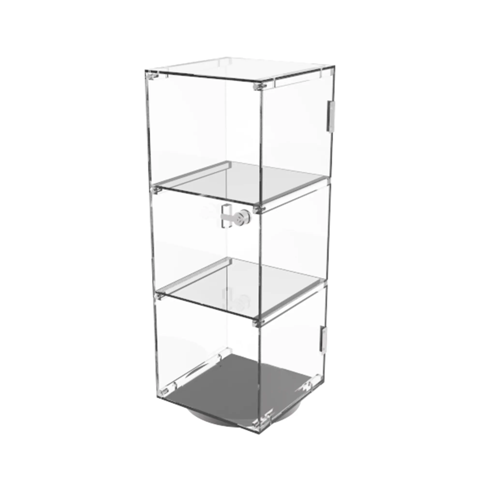 FixtureDisplays 6" x 6" x 16" Rotating Mini Acrylic Tower Showcase Display 20000-NEW-NF