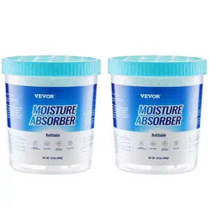 fathersdaygift VEVOR Moisture Absorber Bucket, 2 Packs 16.2 oz Hi-Capacity Moisture Absorber Bucket with 800ml Storage Area Reusable Outer Bucket for Long-Term Use, Fragrance Free Moisture Absorber for Fresher Air