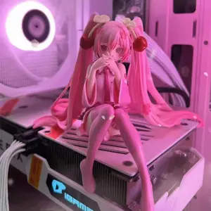 Futuristic Anime Figure — Articulated Action Doll in a Pink Dress, featuring a Cherry-Blossom Pink Color Scheme and Sakura Accents; a Collector-Grade Model Gift.