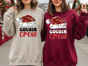 Cousin Crew Christmas Sweatshirt, Matching Family Christmas Crewneck, Holiday Cousins Shirt, Cute Xmas Sweater, Kids & Adults Cousin Outfit