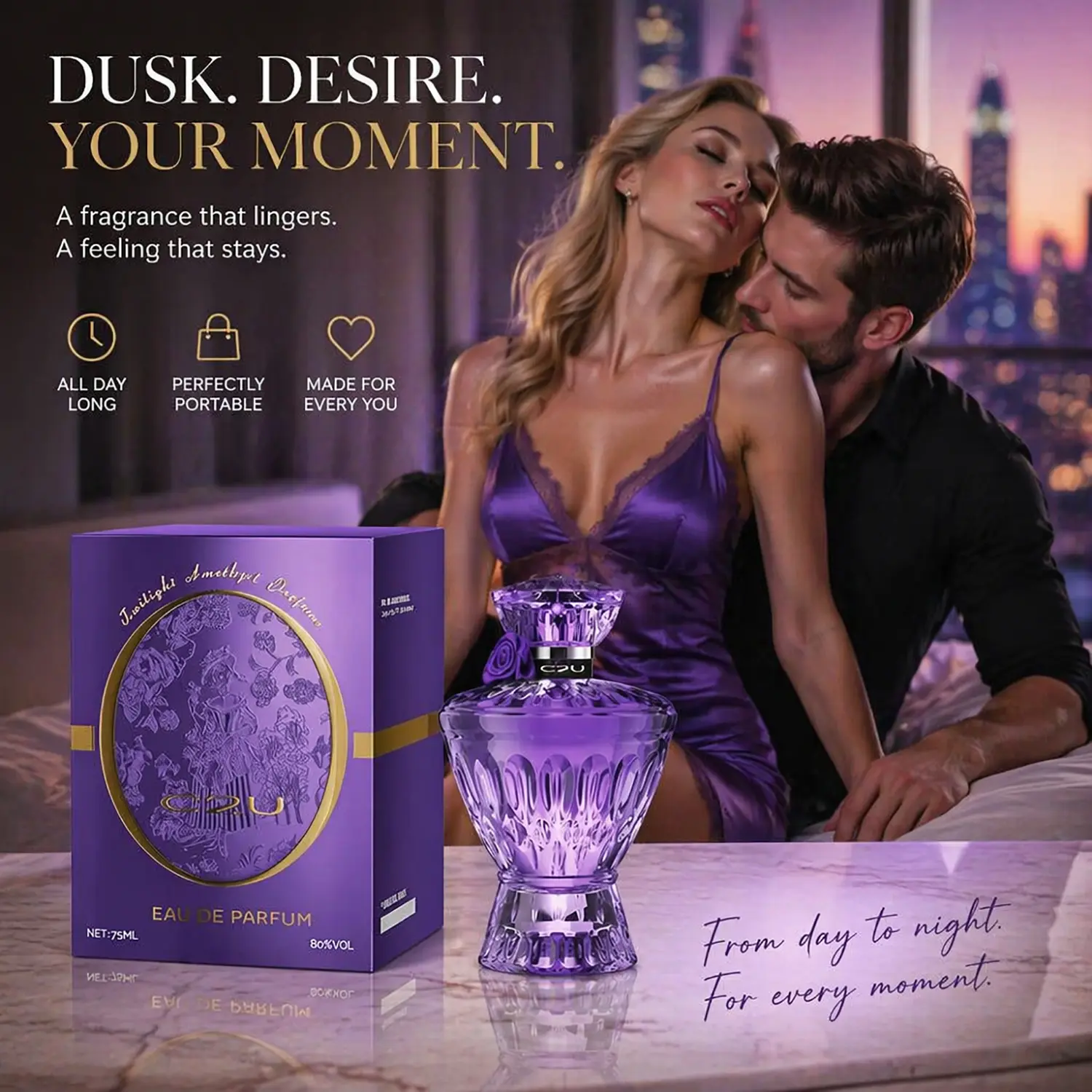 Women’s Pheromone Perfume, Infused with Pheromone Formula, Long Lasting 24H, Enchanting Jasmine & Snowy Musk Woody Scent, Designed for Her to Enchant, Make Him Obsessed & Share a Sleepless Night, Magical Christmas Eve Gift for Women 75ml/2.5fl.oz