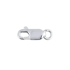 Sterling Silver Oval Lobster Clasp with Open Ring - Jewelry Making Supplies, choose your size