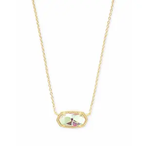 ELISA GOLD PENDANT NECKLACE IN DICHROIC GLASS