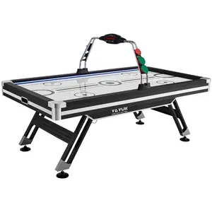 VEVOR Air-Powered Hockey Table, 89 Indoor Hockey Table for Kids and Adults, LED Sports Hockey Game with 2 Pucks, 2 Pushers, and Electronic Score System, Arcade Gaming Set for Game Room Family Home
