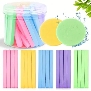 60 Canned Compressed Face Cleanser Sponge, Makeup Remover Tool, Round Exfoliating Puff, Perfect Valentine's Day Gift, Skin Care Essential