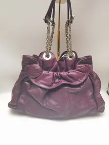 Pre-owned Dior Lambskin Shoulder Bags Le Trente Hobo, Purple, Woven Pattern Lambskin, Large, Gold Hardware