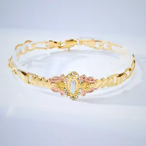Virgin Mary Bracelet with Hand-Painted Beads – Religious Fashion Jewelry