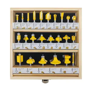 Router Bits Set,24pcs Carbide Router Bit Set 1/4 Shank,Router Bits for Woodworking,for DIY,Beginners and Professional,Available for Solid Woods, Hard Woods, Chipboard, etc.