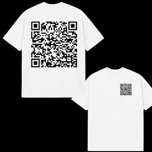 Funny QR Code Scan Me Mystery Link Graphic T-Shirt Double Sided for Party Crowd Viral Outfit