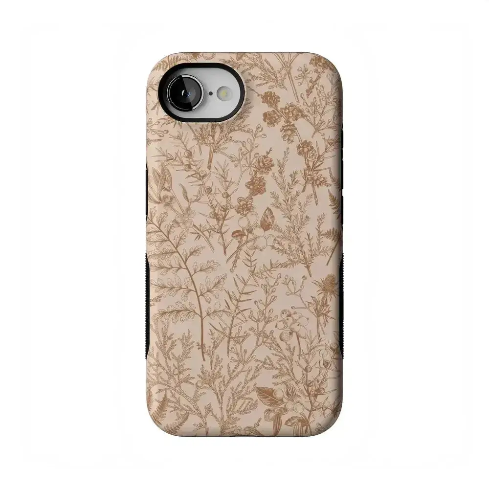 Casely iPhone 17e Case | Beige Garden | Neutral Floral | Bold Protective Design | Compatible with MagSafe