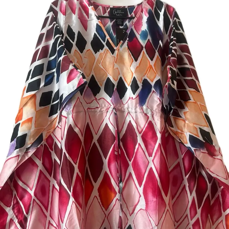 Golden Age 2025 New Kaftan Dresses Free Size Women's Casual Wear Comfortable Fit for All Occasions Summer Beach Vacations Geometric Pattern