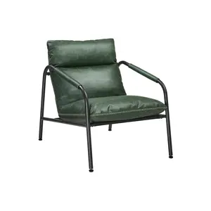 VASAGLE EKHO Collection - Accent Chair, Metal Framed Armchair, Synthetic Leather with Stitching, Mid-Century Modern, Sling Chair for Living, Bedroom, Reading Room, Lounge