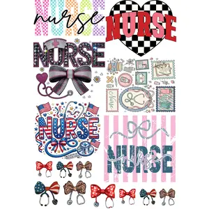 Nurse Mini premade DTF gang sheet- 15 prints, Top Womenswear Summer Streetwear Tshirt