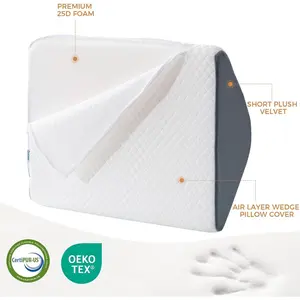 Knee Wedge Pillow for Post-Surgery Recovery-Leg Elevation Support for Sleep Position, Alleviating Lower Back & Hip Pain Enhancing Circulation in Ankles Legs Triangle Pillow with Removable Cover