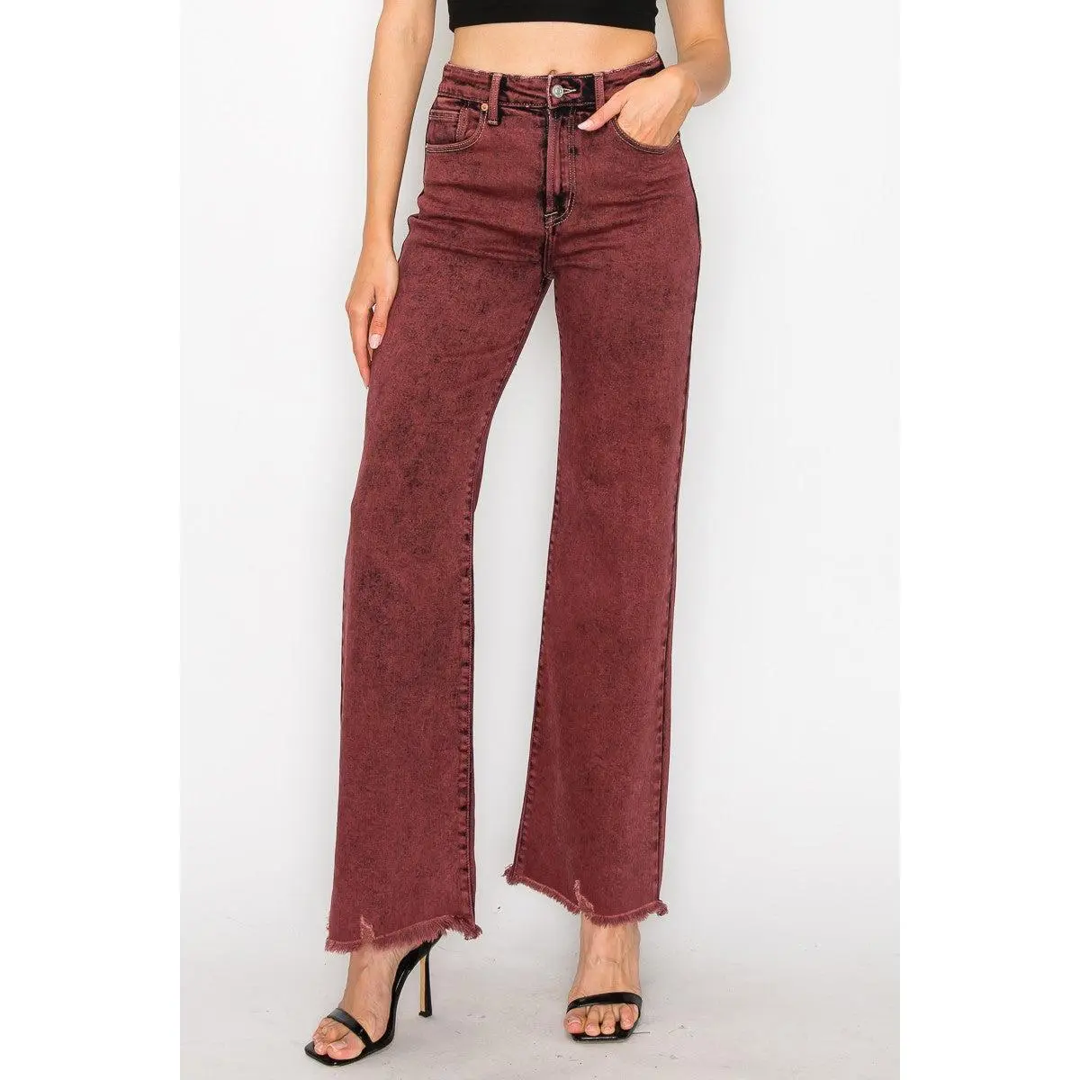 Artemis Vintage - Burgundy Vintage Flare Jeans