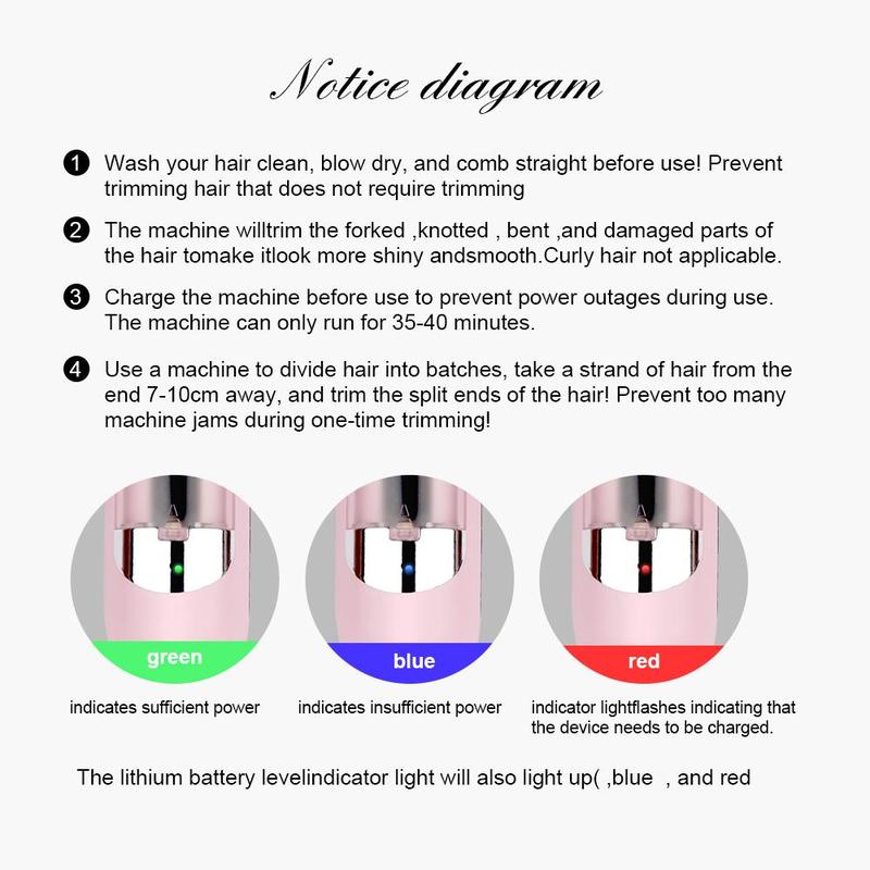 USB Rechargeable Multi-Functional Hair Split End Trimmer, Portable Electric Hair Clipper for Home Use, Built-in Battery for Easy Charging