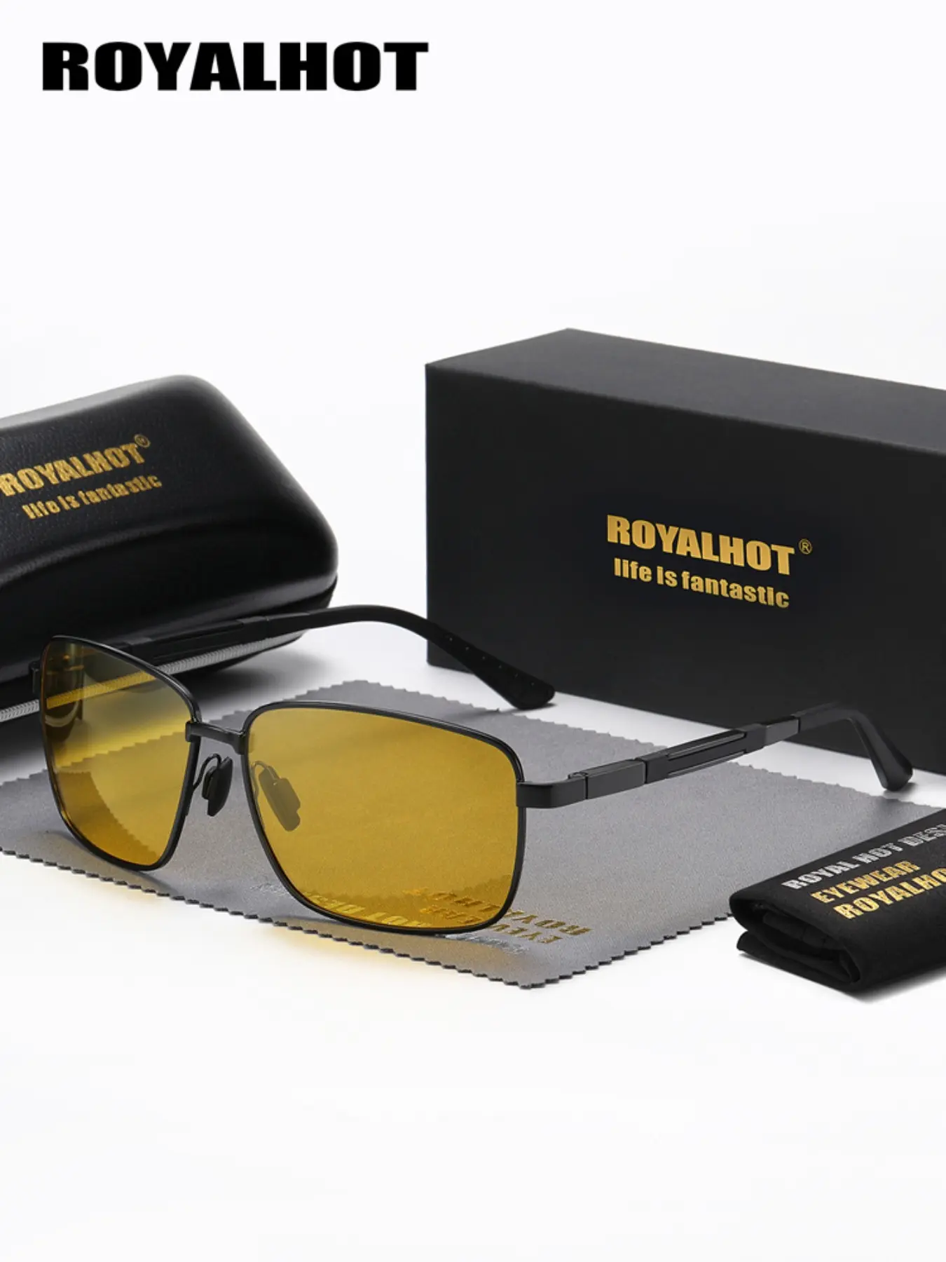 1 Pair Of RoyalHot Unisex Square Full Frame Sun Protective Sunglasses, Poetic Lifestyle UV400