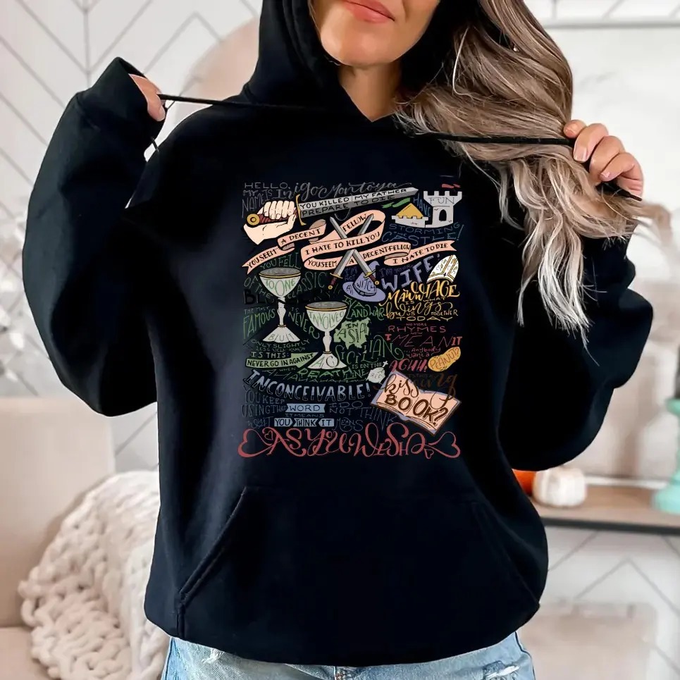 Princess Bride Quotes Hoodie, Dread Pirate Sweatshirt, Movies Quote Cotton Fit T-Shirt, Unisex Sweater Pullover Polyester