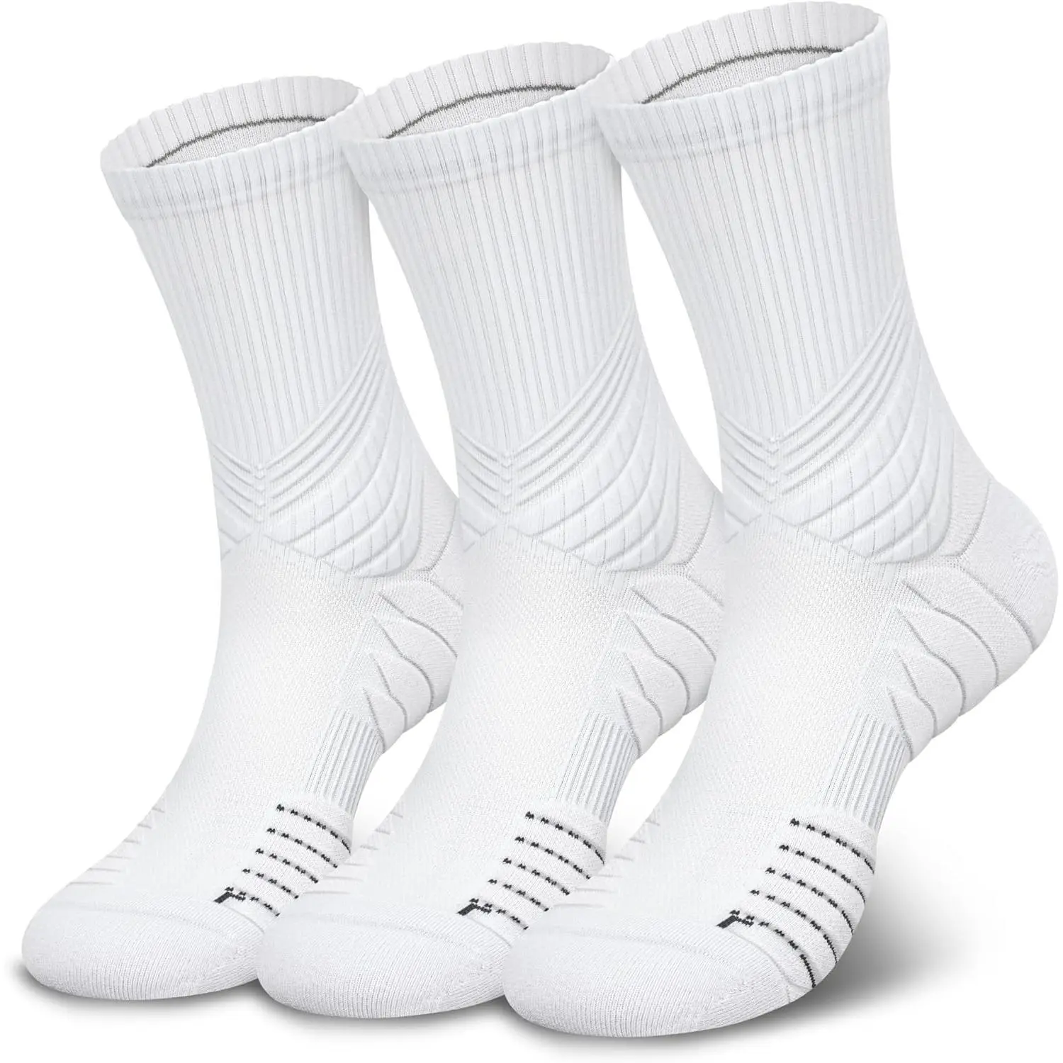 Men's Sporty Sports Socks - Coolmax, Anti-Blister Cushion, Moisture-Wicking, Seamless Fit, Multi-Size Menswear for Running & Hiking, All Seasons, Light Grey Dark Grey Black 3 Pairs