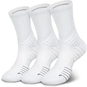 Compression Running Socks for men, Coolmax Anti-Blister Cushion Crew Socks for Athletic, Moisture Wicking & Seamless