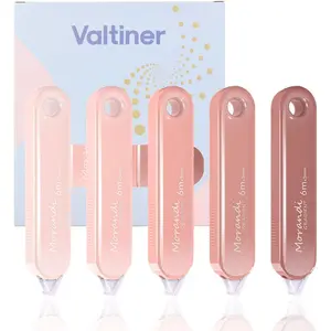 5-Piece Correction Tapes, Aesthetic Cute White Pull Out Tape, Quick Dry, Instant Correct, Easy to Use for School Office Supplies (Pink)