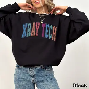 Xray Tech T-shirt Sweatshirt Hoodie Varsity Xray Tech Crewneck, Cute X-ray Tech Sweater Rad Tech Gift For Xray Technician Grad Radiologic Technologist Gift Cotton Fabric Bottom Drawstring