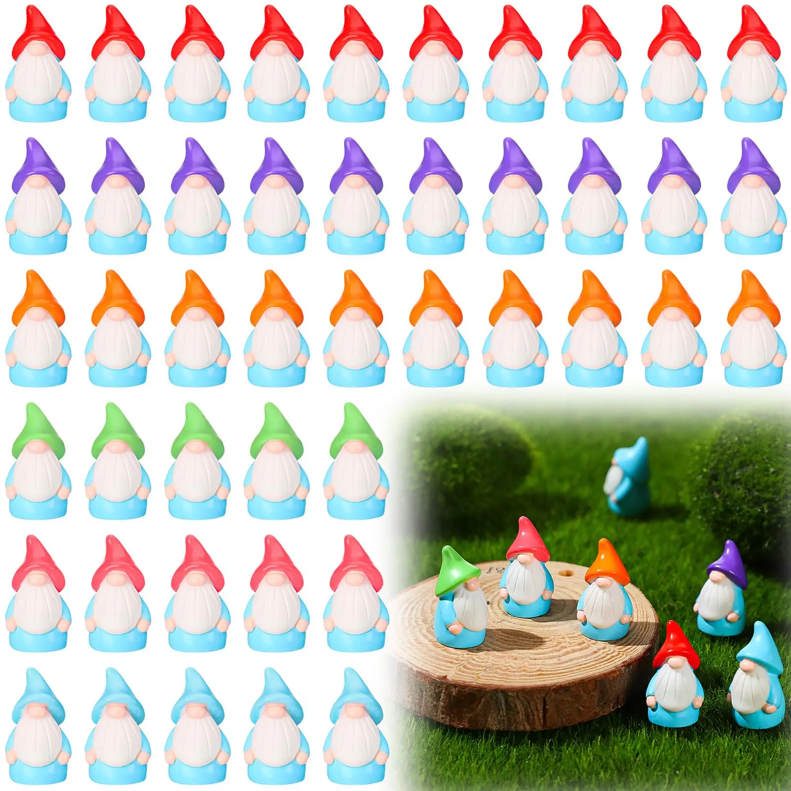 4th of July Mini Gnomes Figures to Hide Supper Miniature Gnome Statues Cute Little Gnomes Ornament Mini 3D Gnomes Decor for Summer Holiday to Hide and Seek Game Home Decoration Essentials,Independence Day Gift