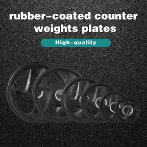 Ergonomic Rubber Coated A4A Weight Lifting Plates, 5LB×2 Gym-Style Plates for Fitness Training, Fits Barbells