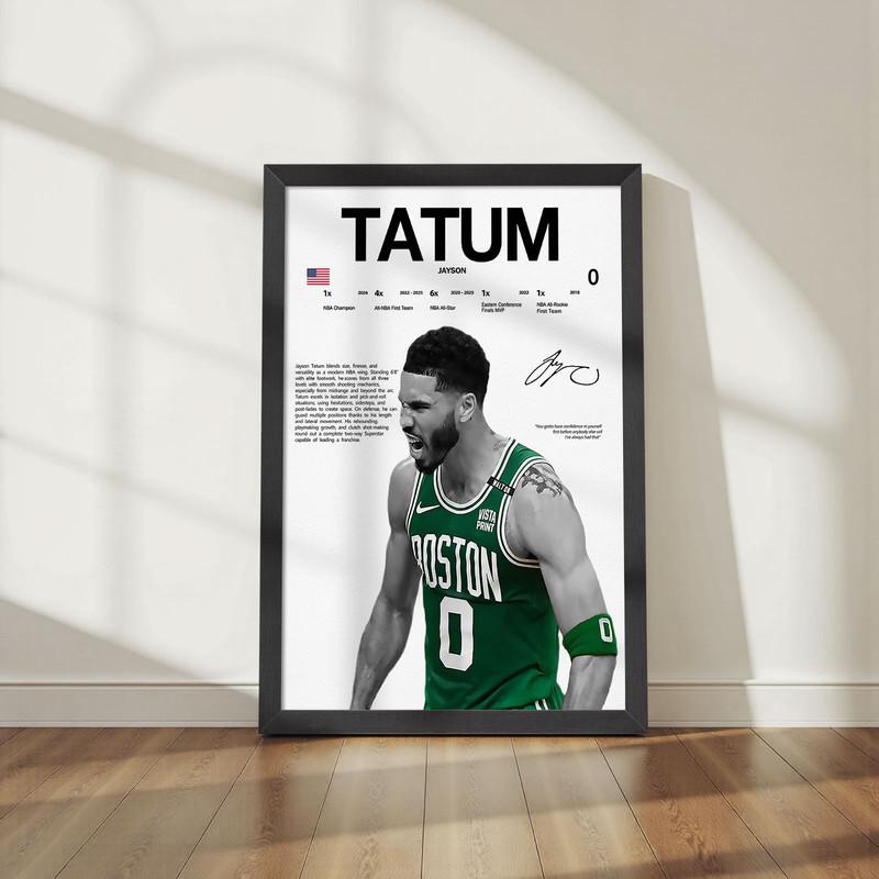 Luka Doncic, Tatum, SGA, Flagg, Morant, Wembanyama Canvas Print Posters, Rising Stars, Autographed Player Career Posters, Home Decor