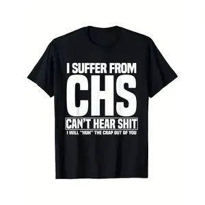CoolThreadz I Suffer From CHS Can't Hear Shit I Will Huh The Crap Out Of T-Shirt Men'S Comfortable for Daily Wear Squirrel T-shirt
