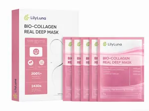 LilyLuna Bio-Collagen Real Deep Mask - Overnight Hydrogel Facial Mask for Pore Tightening & Glass Skin, Dark Spot Corrector with Niacinamide + Hyaluronic Acid | Fragrance-Free, Hypoallergenic