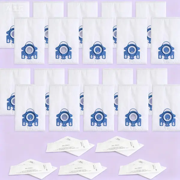 20-Pack Vacuum Bags with 5 Filters Compatible for Miele Canister Series S2 S5 S8 Classic C1 Complete C2 C3 Dust Bags Replacement Set Hypoallergenic Multi-System Fit