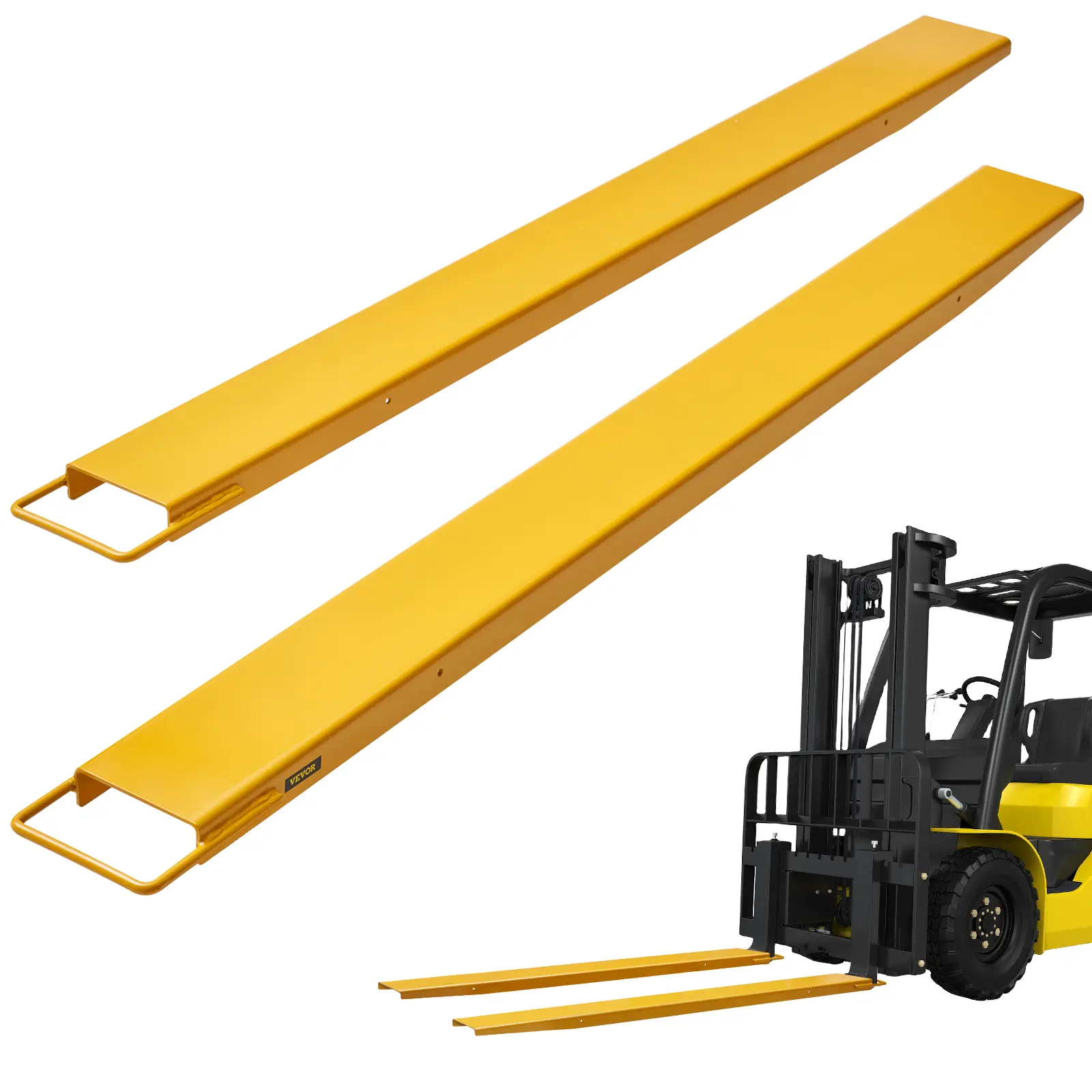 【DealsForYouDays】VEVOR Pallet Fork Extensions 72" Length 4.5" WidthHeavy Duty Carbon Steel Fork Extensions for Forklifts1 Pair Forklift ExtensionsIndustrial Forklift Fork Attachments for Forklift TruckYellow