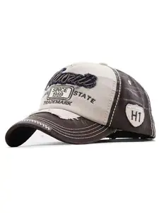 Unisex Retro Letter Embroidered Baseball Cap, Flat Brim Hat, Outdoor Sun Protection Sports Cap, Worn-Out Street Fashion Hat for Daily Wear