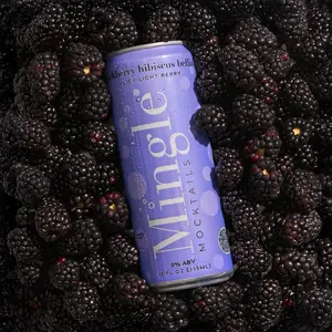 Mingle Mocktails Blackberry Hibiscus Bellini Beverage 12 OR 24-Can Pack – Sophistication in Every Sip