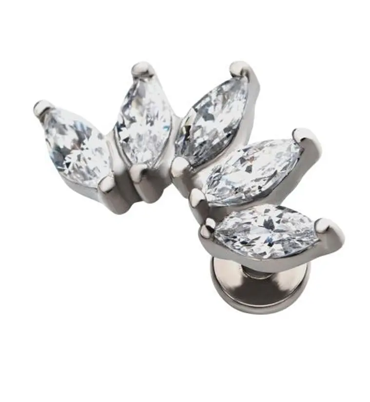 Spiked CZ Labret Post