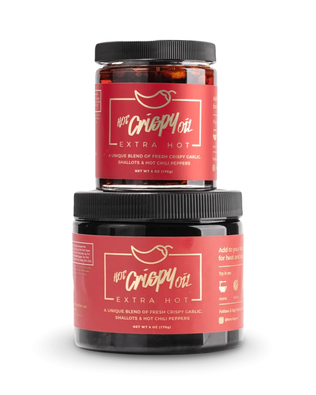 Hot Crispy Oil Extra Hot - Handcrafted Blend of Fresh Fried Garlic Shallots & Hot Chili Peppers for Cooking Dipping Dressings Savory Fare
