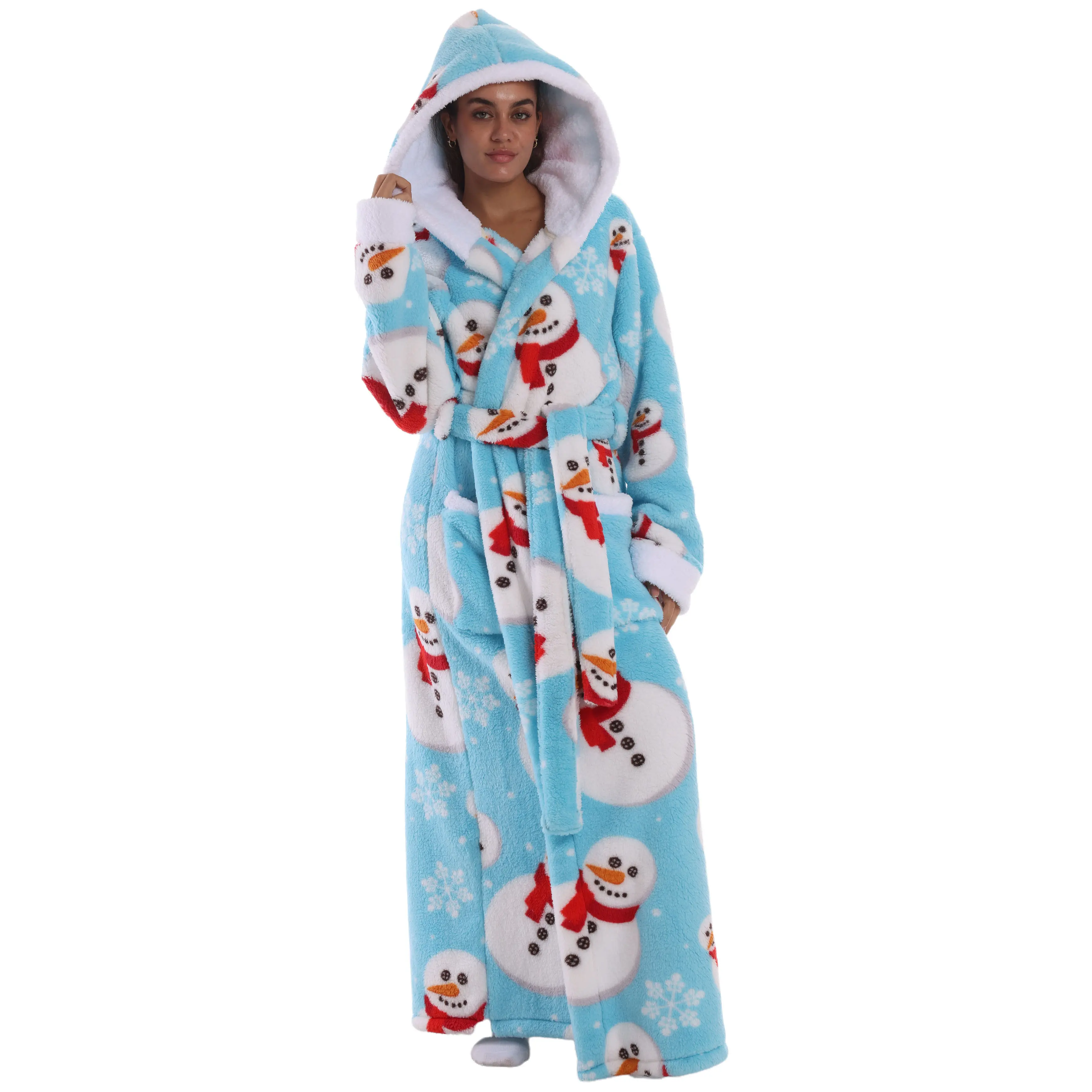 Blue Snowman Hooded