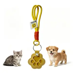 Pet Supplies Paw Print Memorial Keychain - Pet Fur Holder Lanyard for Dogs & Cats