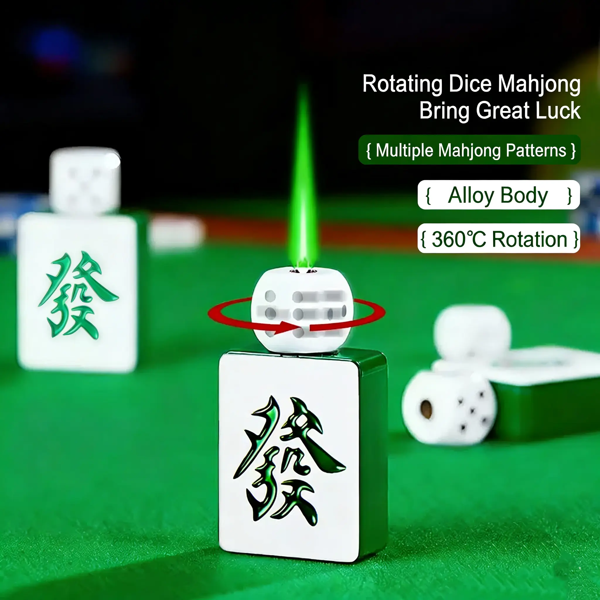(Without butane) New type of mahjong dice lighter, reusable air pump ...