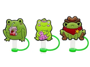 Frog Straw Cover   Fits 10mm Diameter Straw   Keeps Straws & Drinks Clean & Hygienic  3 Different Designs   Reusable    Food-grade Silicone    Drinkware